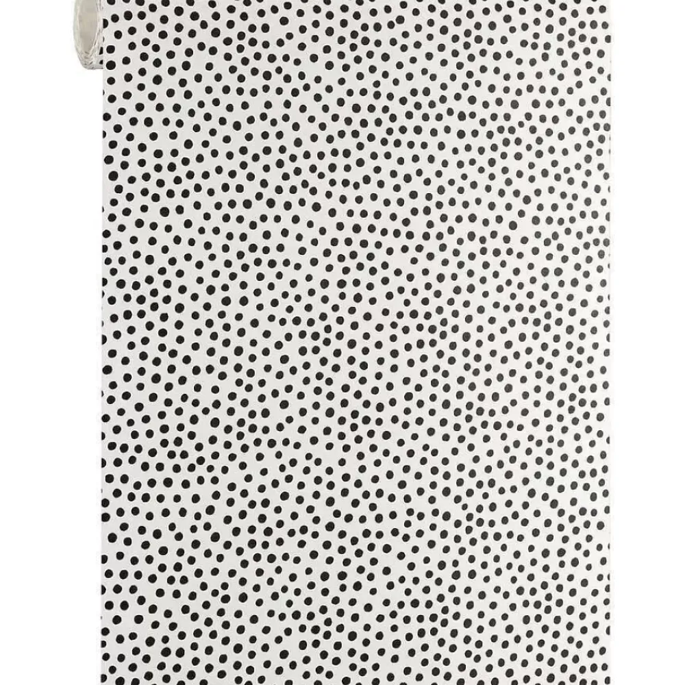 Flash Sale Behang Polka Zwart Wit Vliesbehang