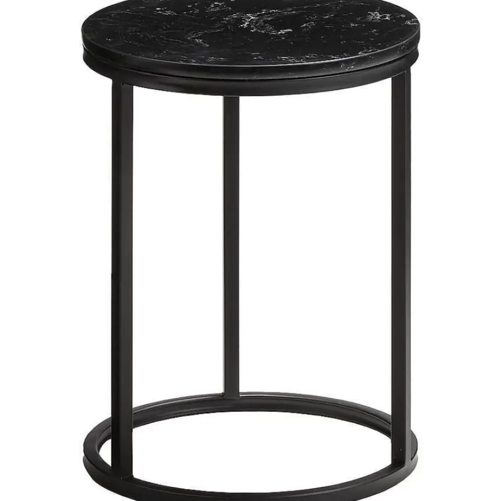 Flash Sale Bijzettafel Marzio Zwart - O 34 Cm Bijzettafels
