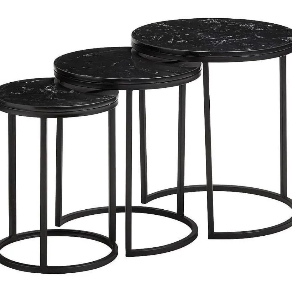 Flash Sale Bijzettafel Marzio Zwart - O 34 Cm Bijzettafels