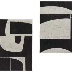 Clearance Canvas Abstract Zwart 2 Stuks Wanddecoratie