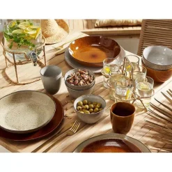 Fashion Glazen In Houder Rotan Naturel Glazen & Mokken