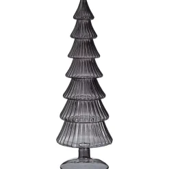Outlet Glazen Kerstboom Smoke Grijs Kerstdecoratie