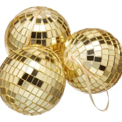 Fashion Hanger Discobal Goud - 3 Stuks Kerstballen & Kerstornamenten