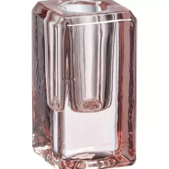 Shop Kandelaar Glas Rechthoek Roze Kandelaars