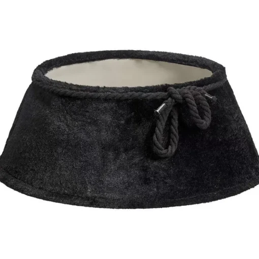 Hot Kerstboomrok Pluche Zwart Kerstboomrokken