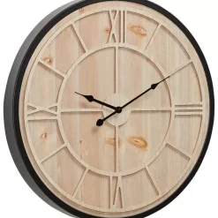 Sale Klok Wensley Zwart Naturel Klokken