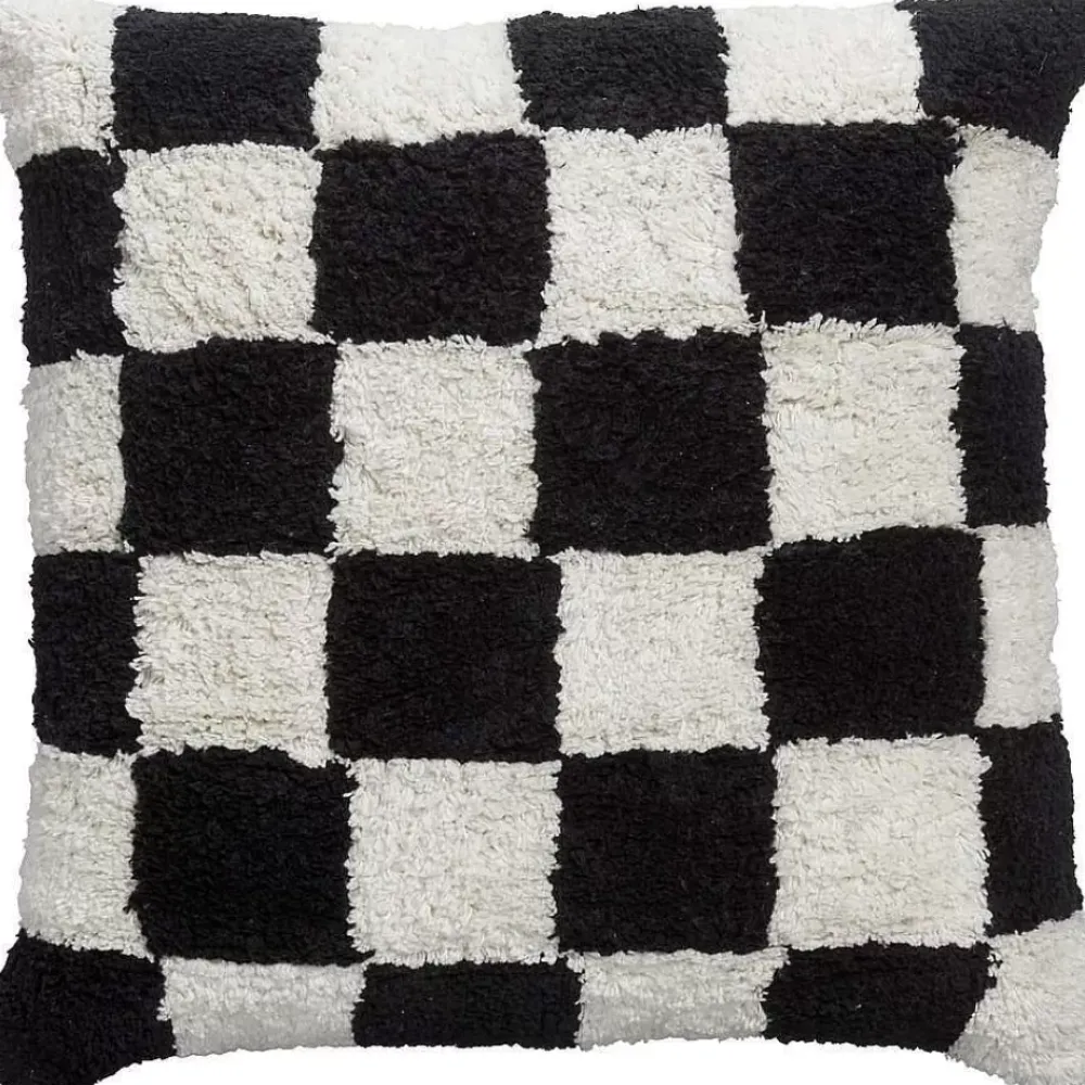 Best Kussen Check Zwart 45X45 Cm Sierkussens