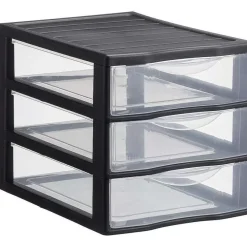 Flash Sale Ladekast 3 Lades Laag Zwart Opbergboxen & Lades
