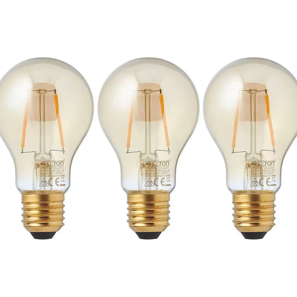 Hot Led Lamp Goud 3 Stuks 60 Mm Lichtbronnen
