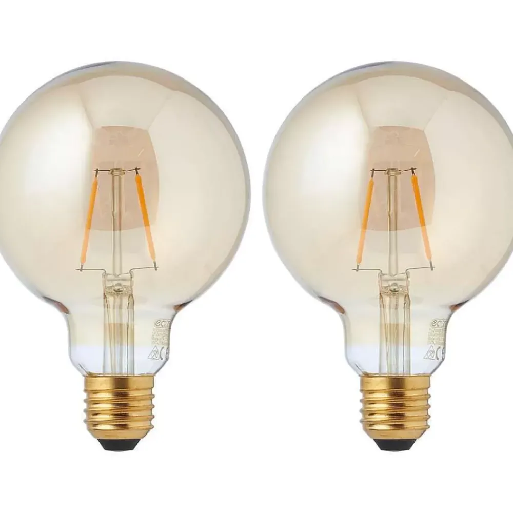 Shop Led Lamp 95Mm Goud 2,5W E27 2 Stuks Lichtbronnen