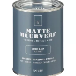 Outlet Muurverf Mat Donker Blauw - 1 L Muurverf