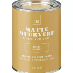 Outlet Muurverf Mat Mosterd - 1 L Muurverf