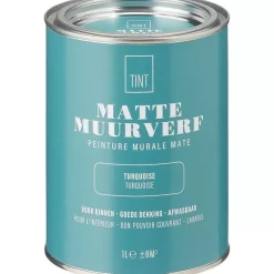 Sale Muurverf Mat Turquoise - 1 L Muurverf