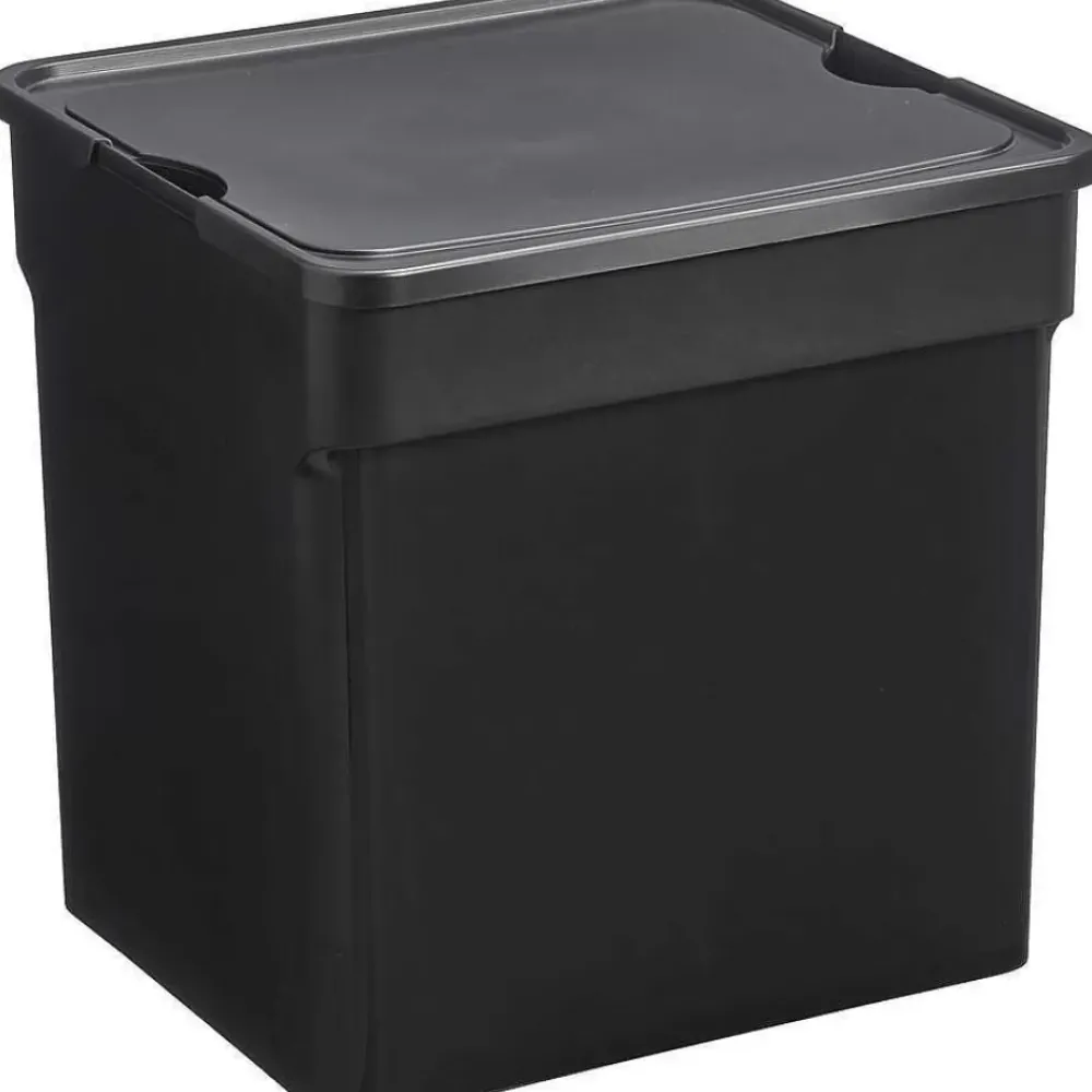 New Opbergbox Met Deksel Zwart 32 Liter Opbergboxen & Lades