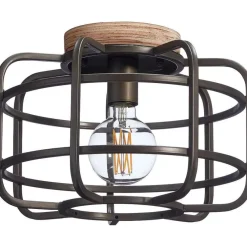 Discount Plafondlamp Wood Zwart Plafondlampen