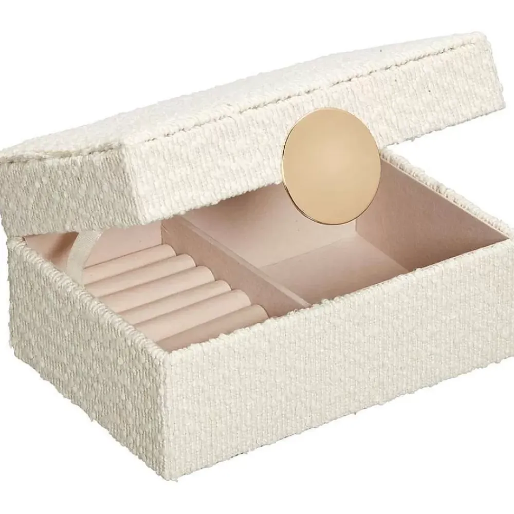 Cheap Sieradendoos Boucle Off-White Decoratieve Opbergdozen