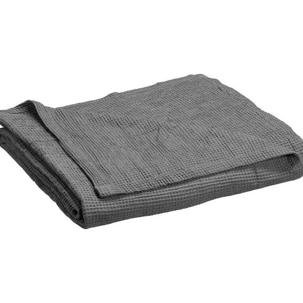 New Sprei Wafel Antraciet Plaids
