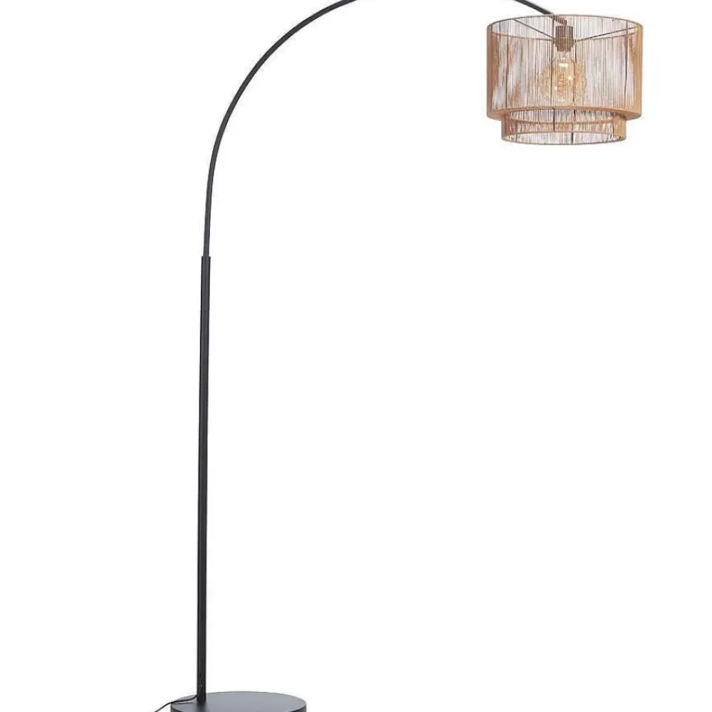 Discount Vloerlamp Cilen Zwart Bruin Vloerlampen