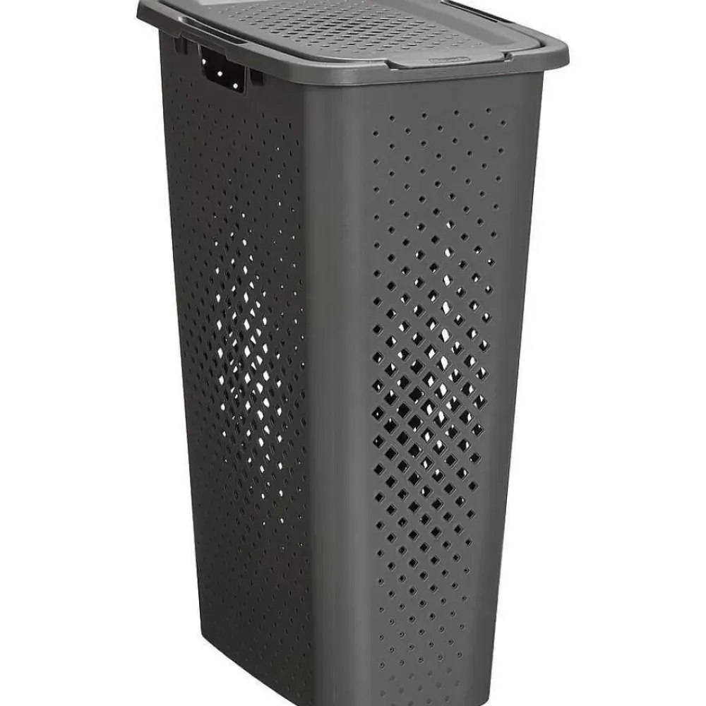 Sale Wasmand Rattan Ruit Antraciet 40L Wasmanden
